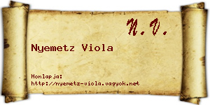 Nyemetz Viola névjegykártya